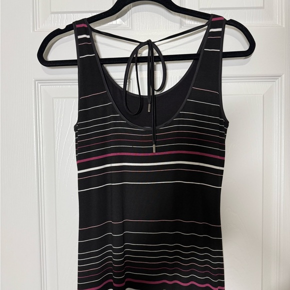 White House Black Market Maxi Dress Size XS Black Striped Tie Back NWT - Picture 13 of 13